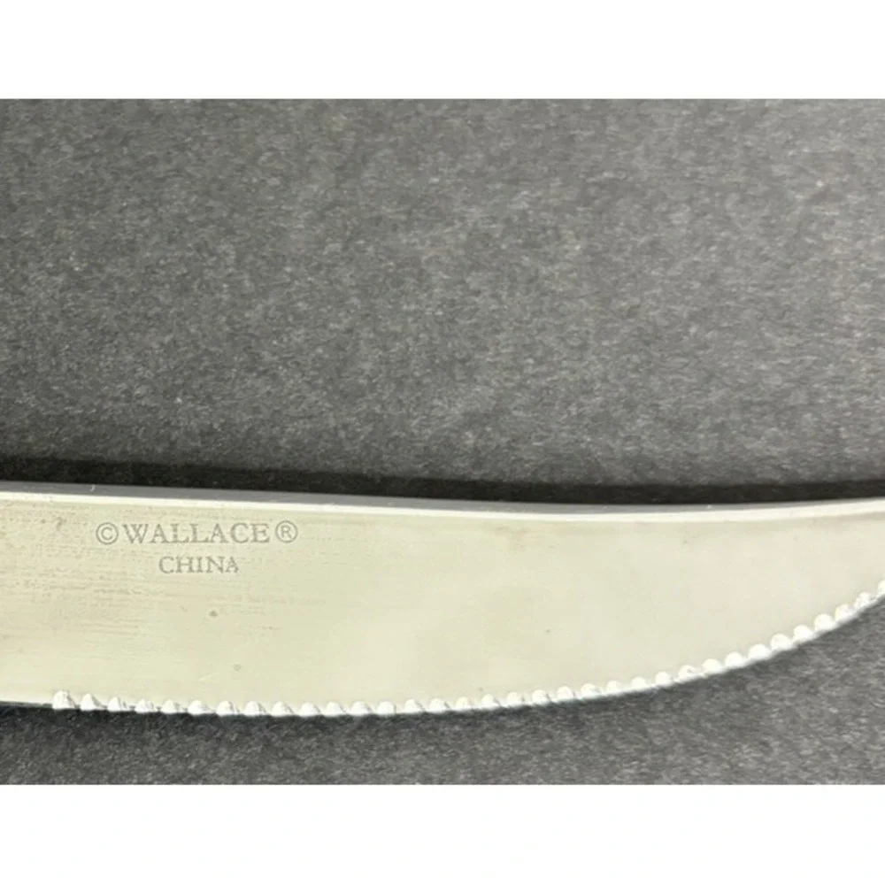 9 Wallace Bentley Steak Knives Hollow Handle Stainless Flatware 9